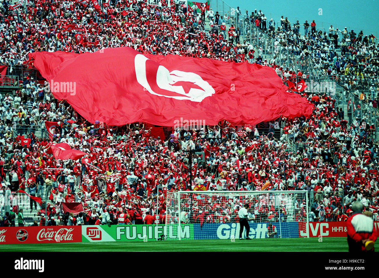 TUNISIA TIFOSI INGHILTERRA V la Tunisia il 10 giugno 1998 Foto Stock