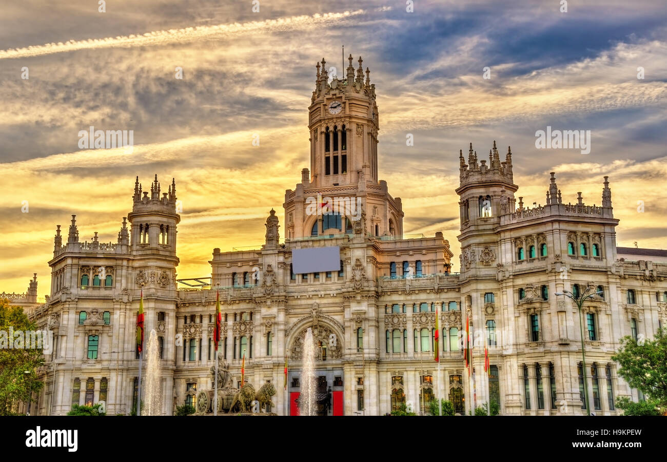 Il Cibele Palace a Madrid, Spagna Foto Stock