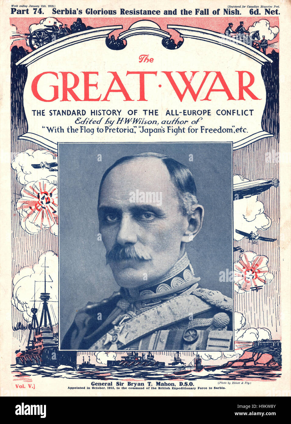 1916 La Grande Guerra front page generale Sir Bryan Mahon Foto Stock