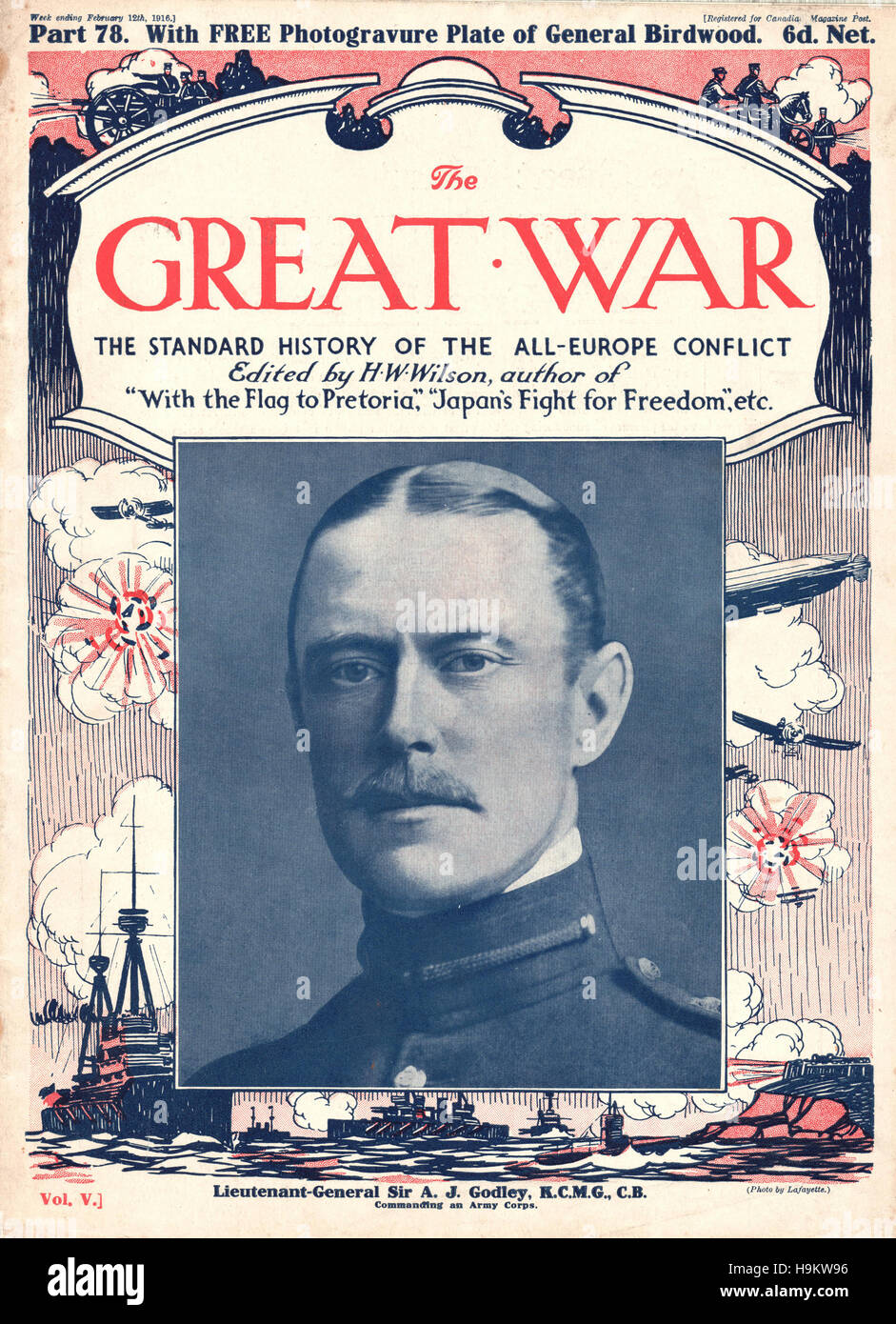 1916 La Grande Guerra pagina anteriore sx Il generale Sir John Alexander Godley Foto Stock