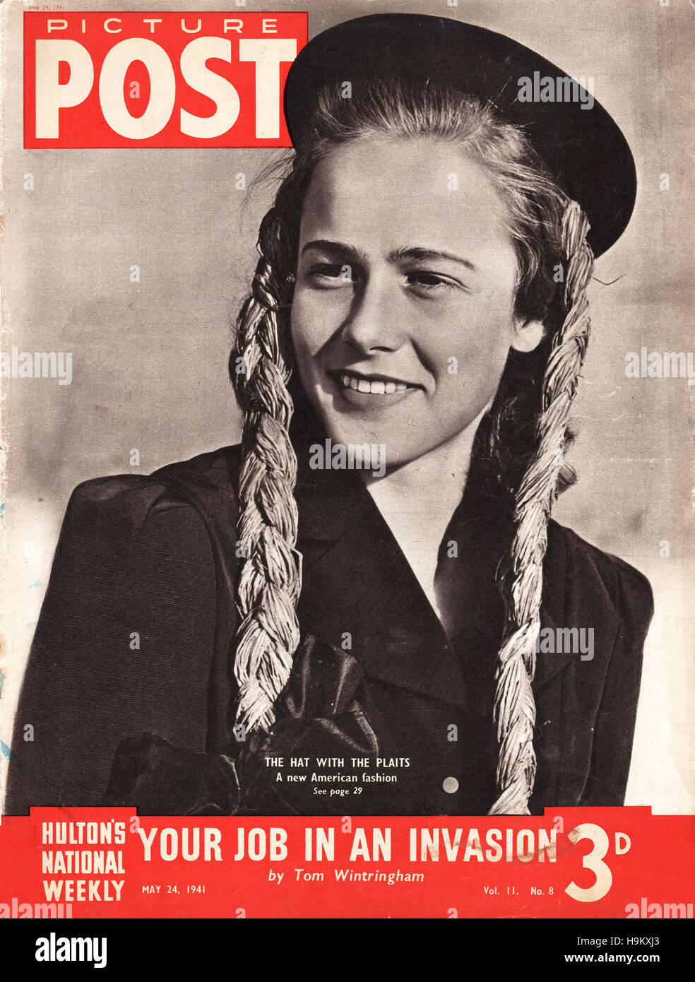 1941 Immagine Post Hat fashion Foto Stock