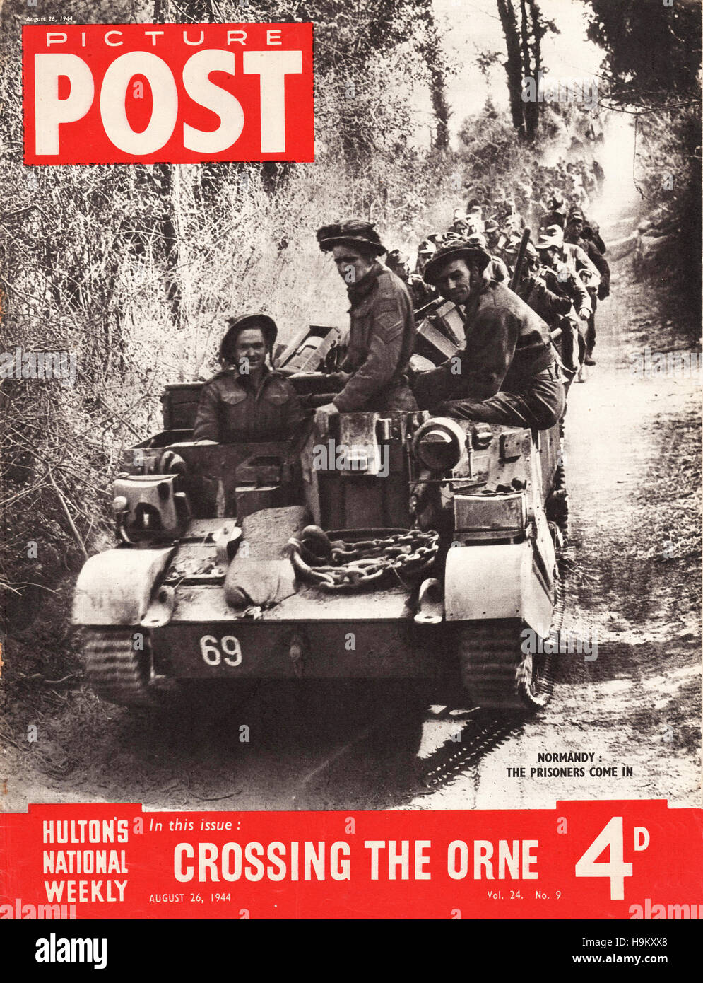 1944 Immagine Post soldati britannici con prigionieri di guerra tedeschi Foto Stock