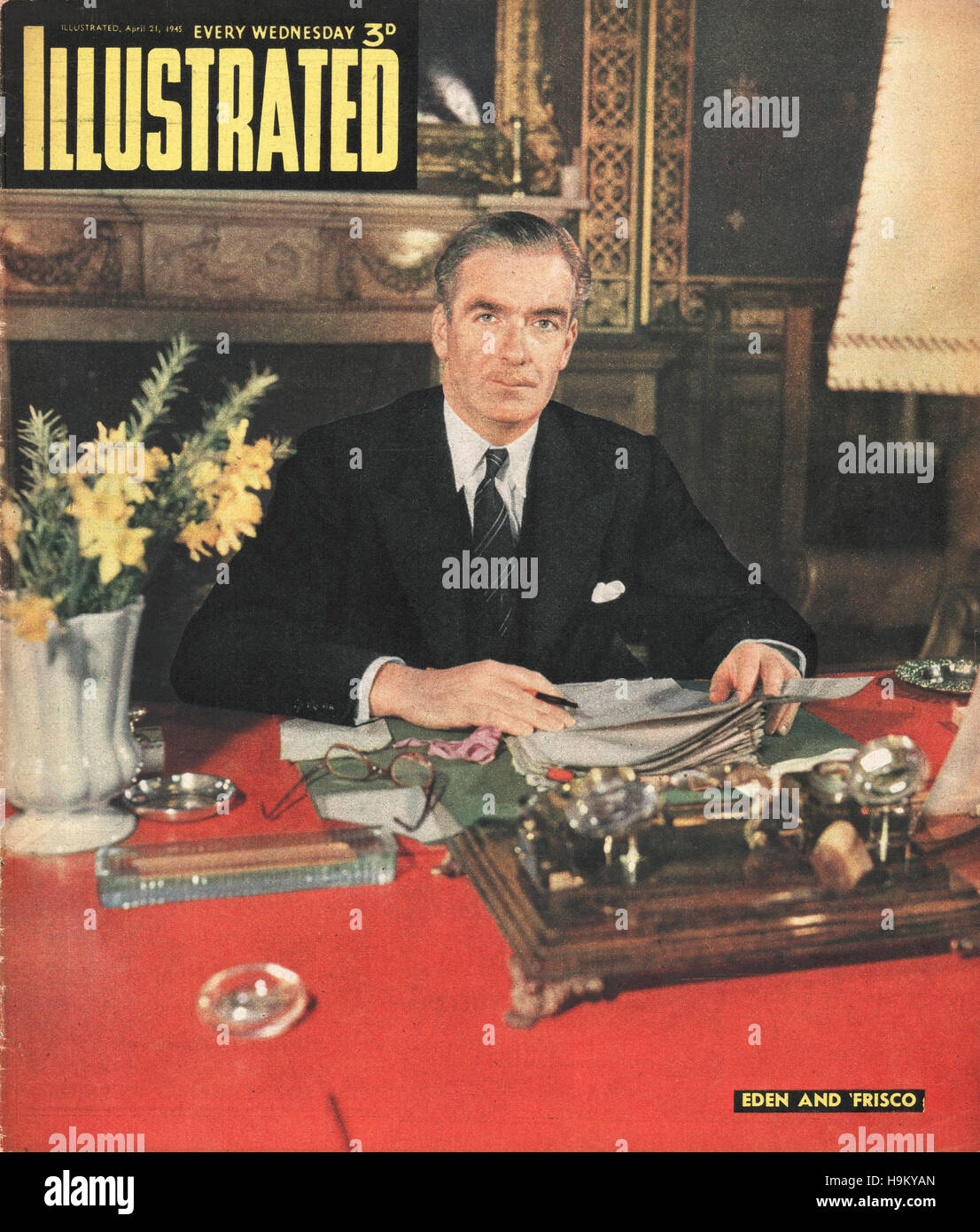 1945 illustrato il Ministro degli Esteri Anthony Eden Foto Stock