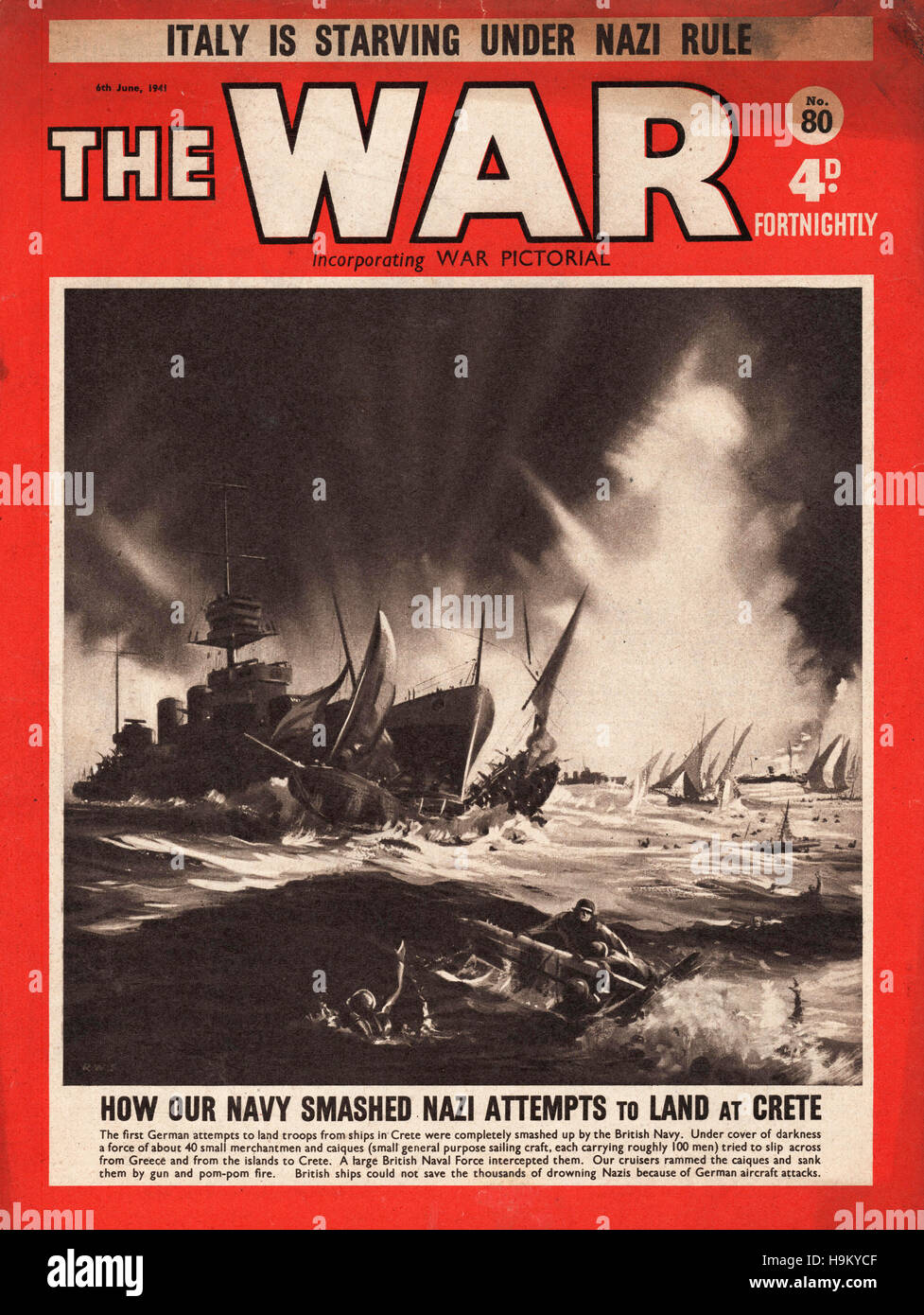 1941 La rivista di guerra battaglia per creta Foto Stock