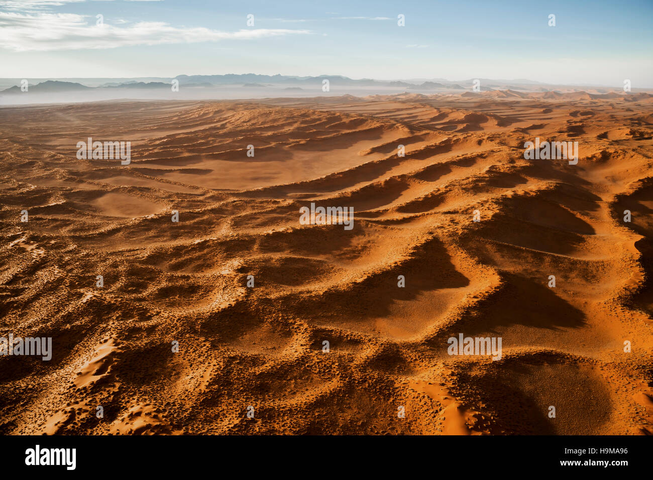 Fotografia aerea di dune rosse di sossusvlei , Namibia Foto Stock