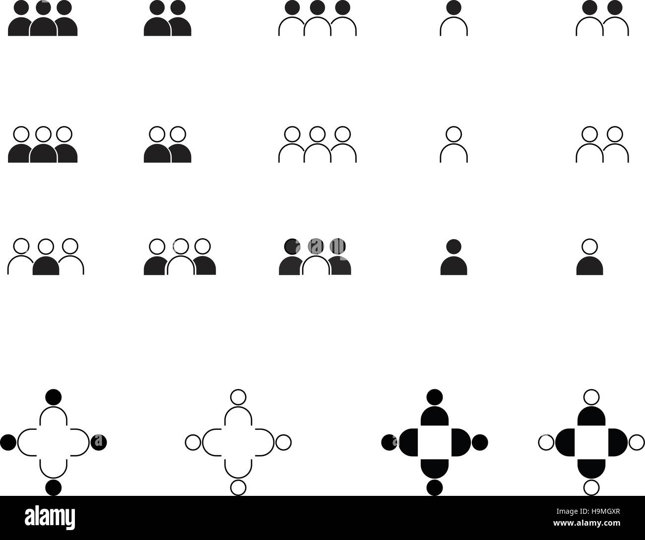 Insieme dell'icona di persone Illustrazione Vettoriale