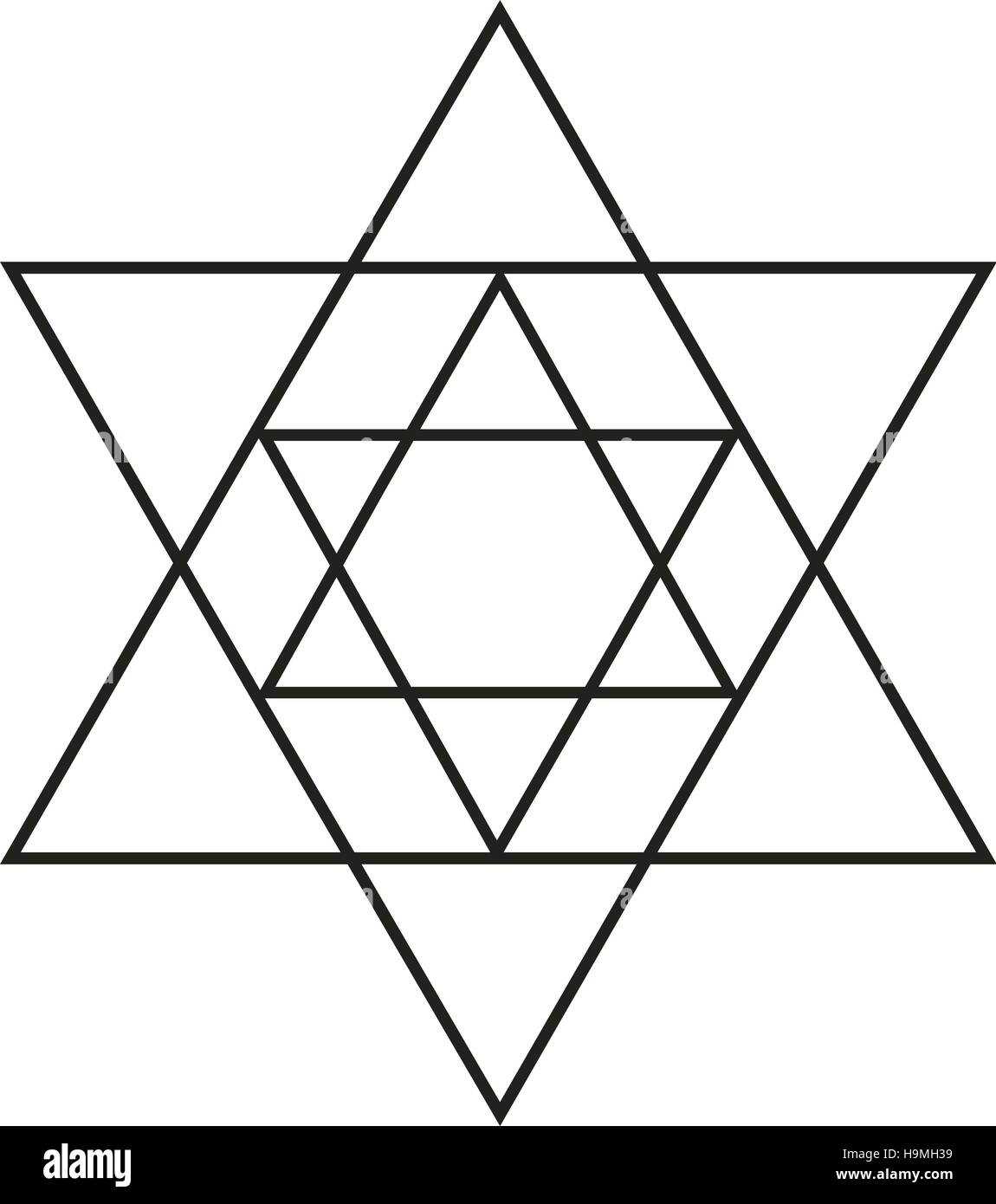 Geometria Sacra Star Tetrahedron Illustrazione Vettoriale