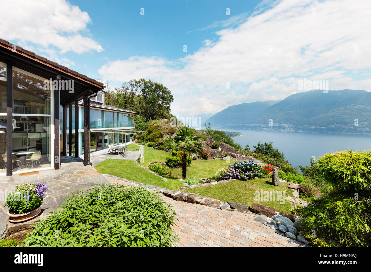 Casa di montagna, architettura moderna, per esterno Foto Stock