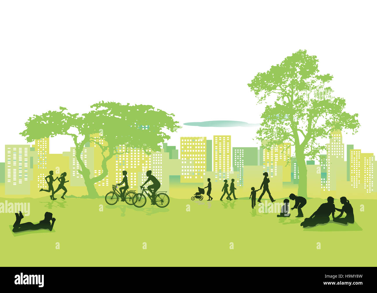 Estate in città Foto Stock