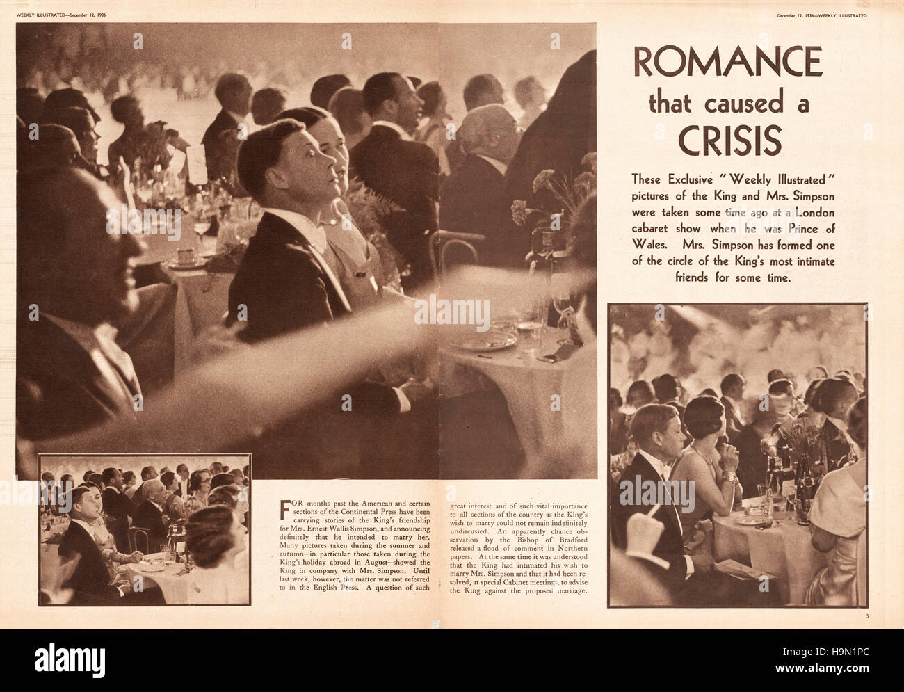 Settimanale di 1936 pagine illustrate 2 & 3 la onorevole Wallis Simpson Foto Stock