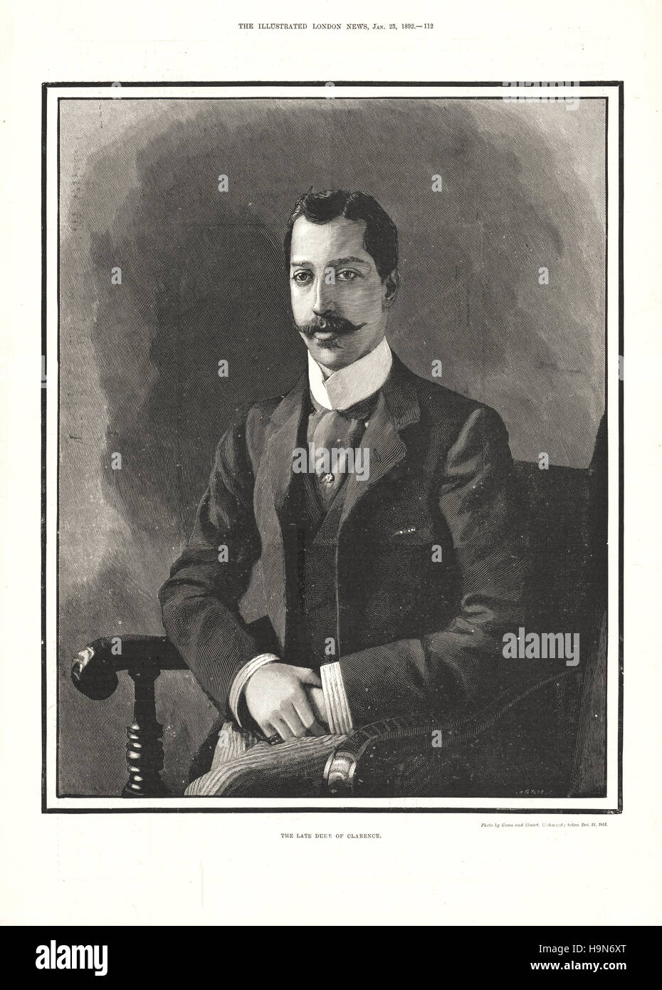 1892 Illustrated London News la morte del Duca di Clarence Foto Stock