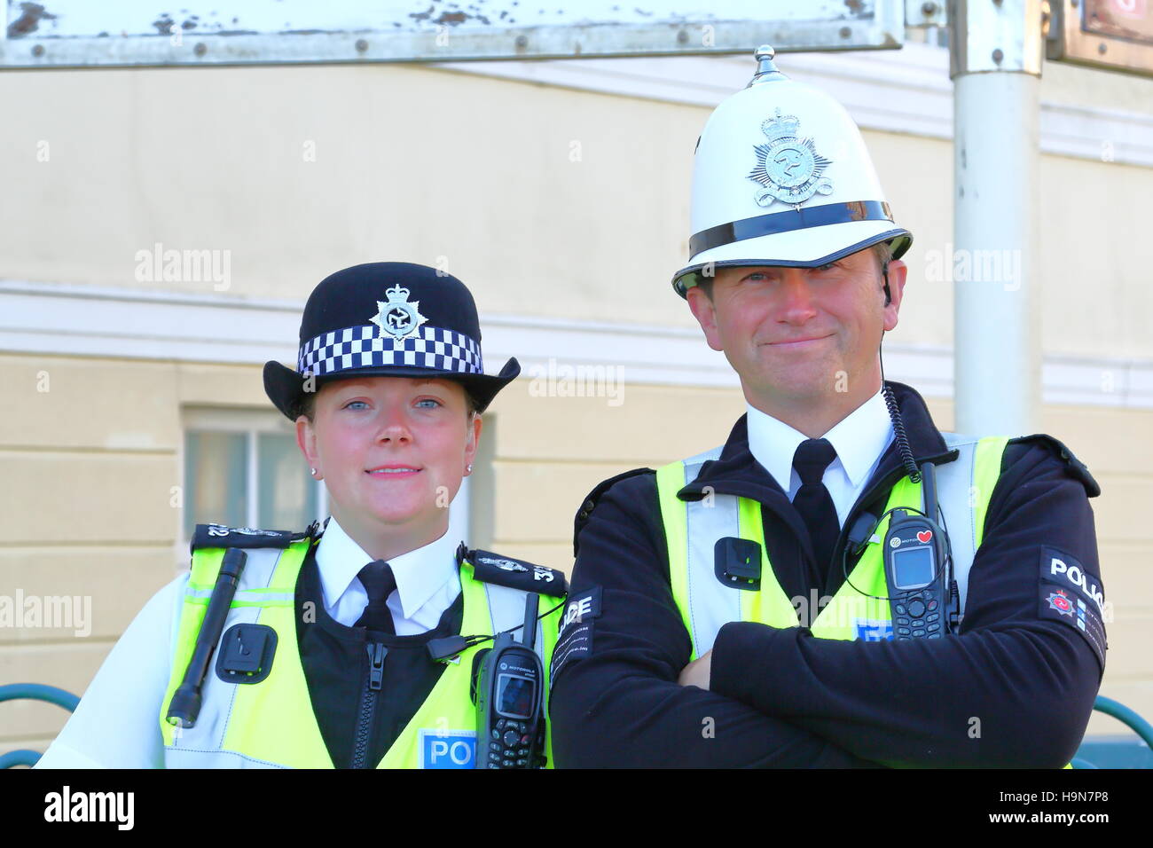 Una polizia donna e uomo di Isola di Man Constabulary Foto Stock