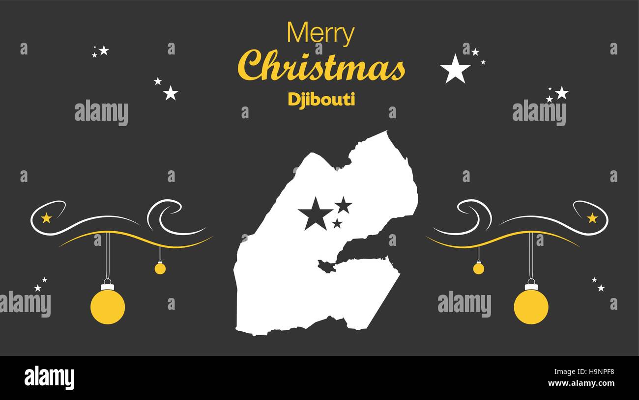 Buon Natale illustrazione con tema Mappa di Gibuti Illustrazione Vettoriale