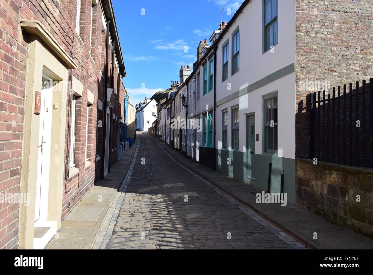 Cottage nella vecchia Whitby. Foto Stock