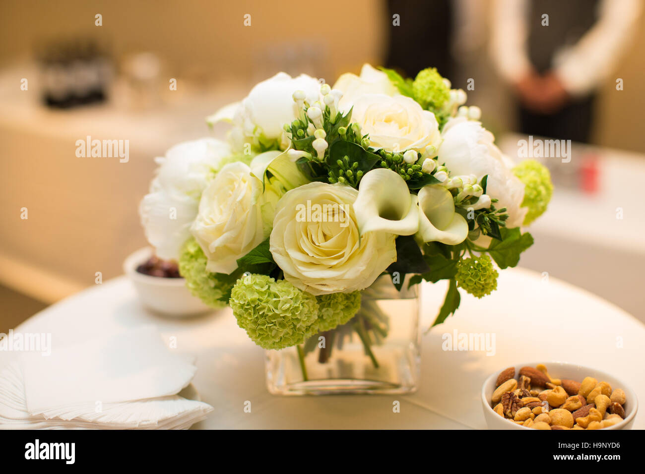 Bianco bouquet di fiori Foto Stock