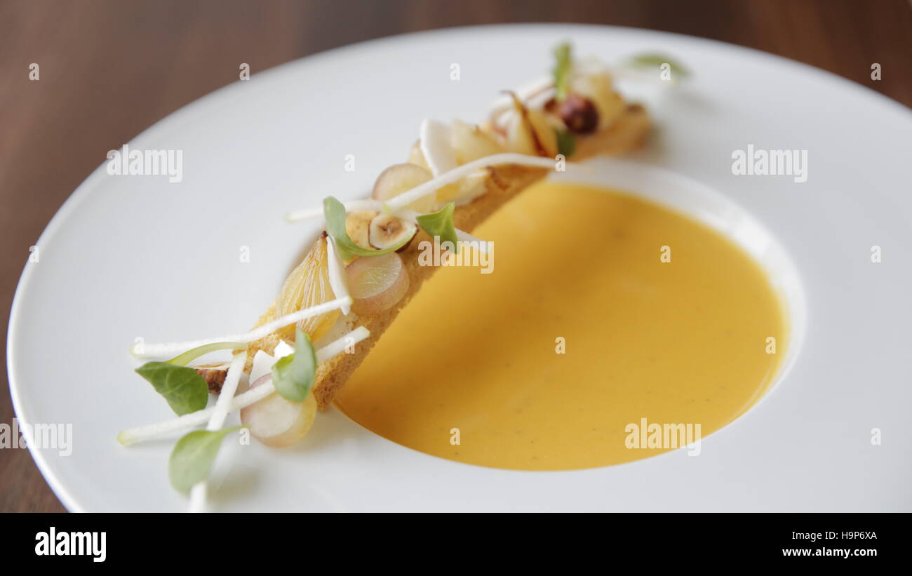 Gourmet bei ristoranti la zucca zuppa Foto Stock