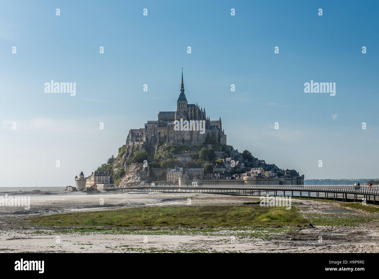Mont Saint Michel isola di marea Foto Stock