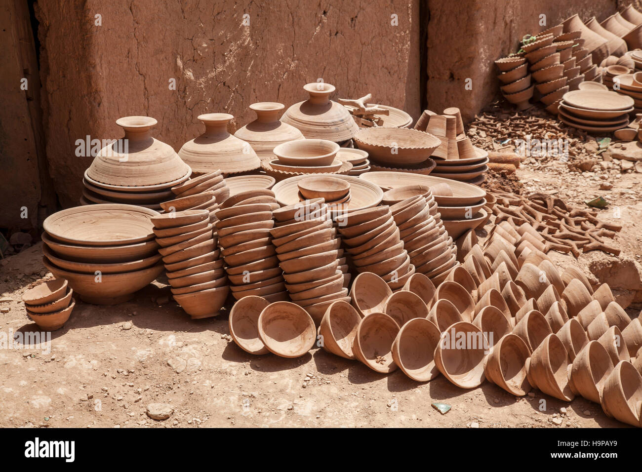 Tamegroute ceramica in marocchino. Foto Stock