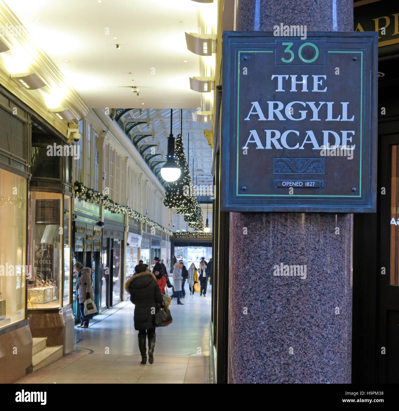Ingresso al Argyll Arcade,Glasgow, Scotland, Regno Unito Foto Stock
