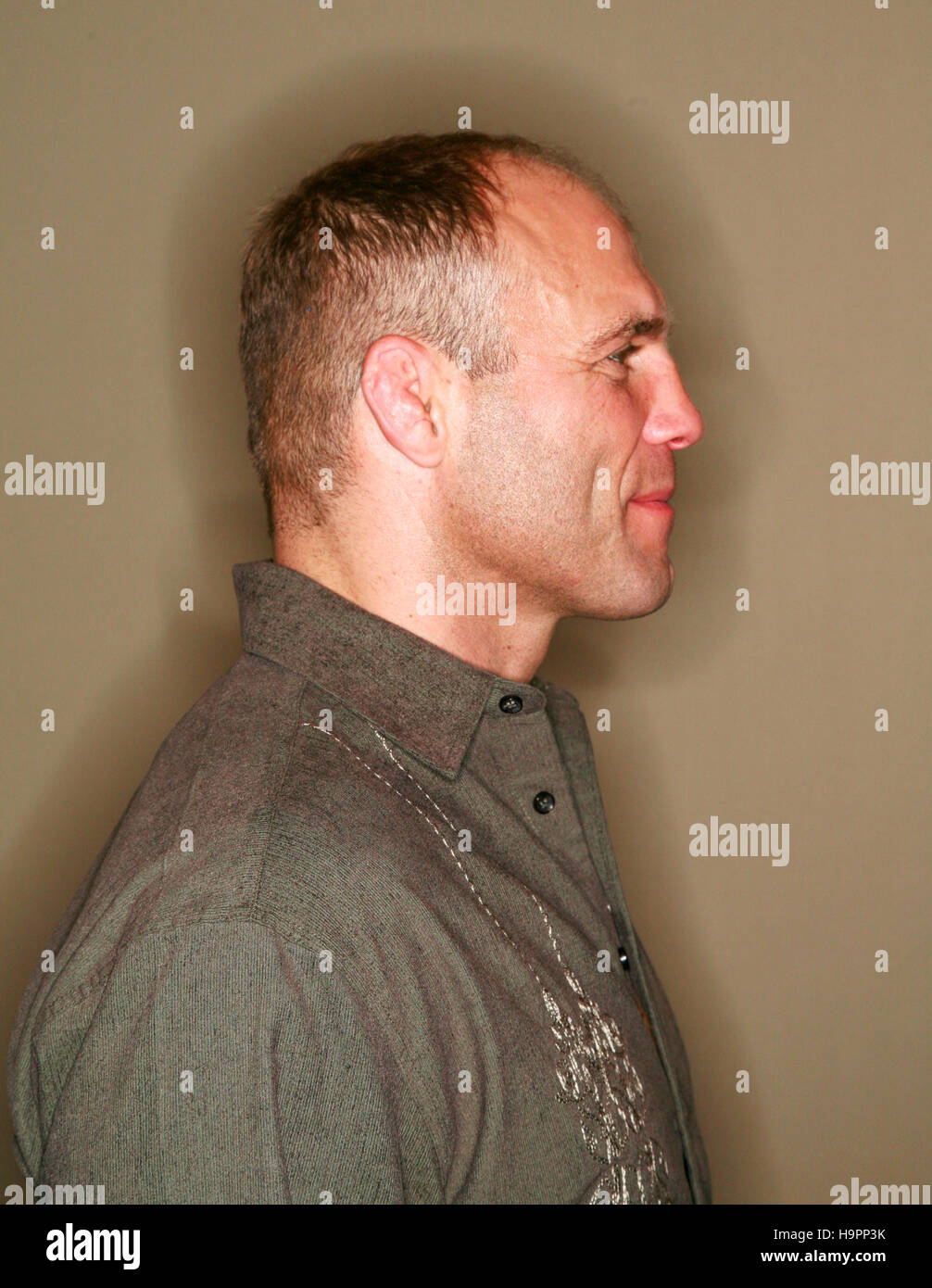 Randy Couture a una lotta post-conferenza stampa presso la Ultimate Fighting Championship campione UFC 67 al Mandalay Bay Hotel di Las Vegas il 3 febbraio, 2007. Photo credit: Francesco Specker Foto Stock