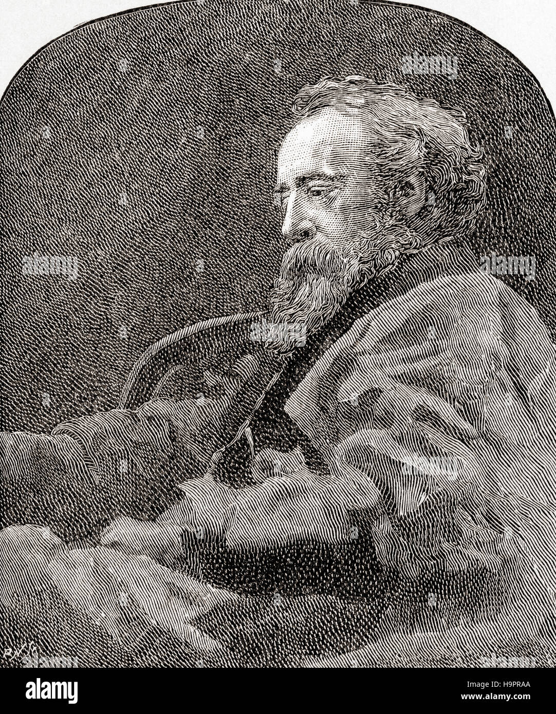 George Frederic Watts, 1817 - 1904. Vittoriana inglese pittore e scultore. Visto qui all'età di 47 anni. Da The Strand Magazine, Vol I da gennaio a giugno, 1891. Foto Stock