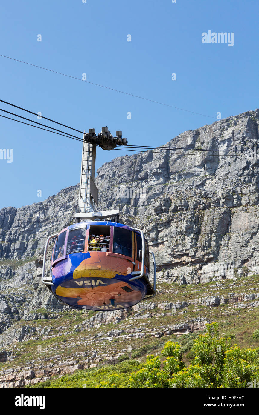 La Cabinovia di Table Mountain, Table Mountain e Cape Town, Sud Africa Foto Stock