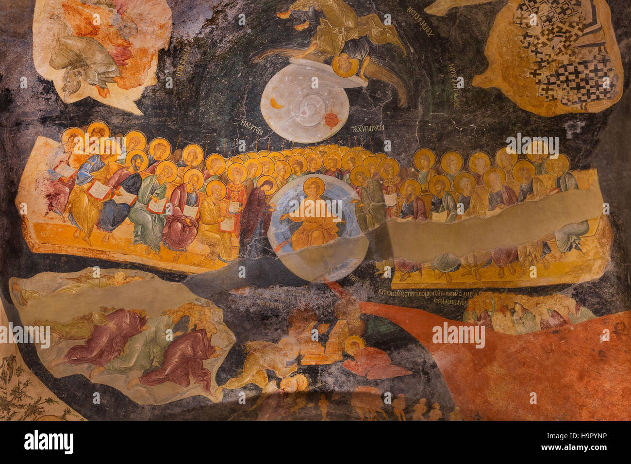 Gli affreschi della Chiesa di Chora noto anche come Kariye moschea di Istanbul, Turchia. Foto Stock