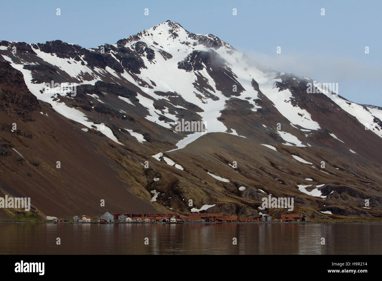 Vecchia stazione baleniera di Stromness Harbour, Isola Georgia del Sud Foto Stock