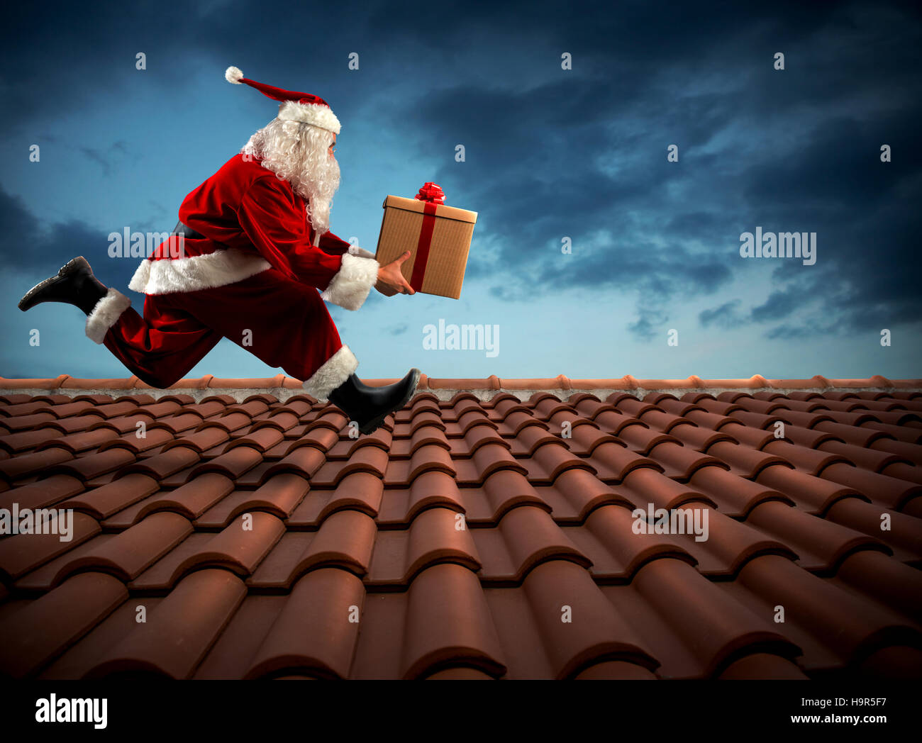 Consegna rapida di Babbo Natale Foto Stock