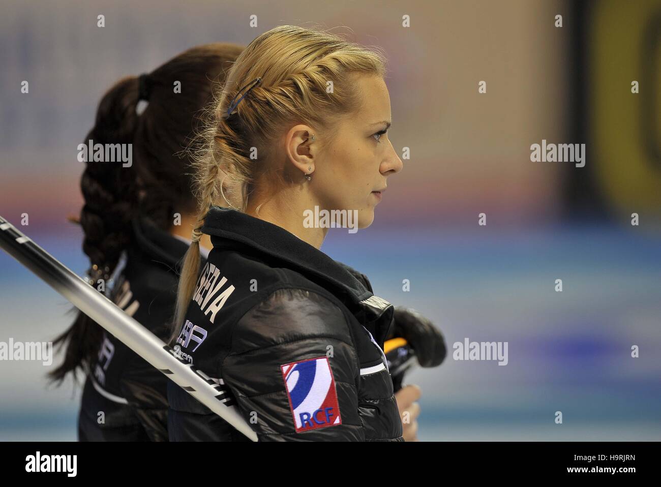 Glasgow, Scotland, Regno Unito. 26 Novembre, 2016. . Womens finale. Le Gruyère AOP Curling europeo Championships 2016. Intu Braehead Arena. Glasgow. Renfrewshire. La Scozia, Regno Unito. 26 Nov, 2016. Credito: Sport In immagini/Alamy Live News Foto Stock