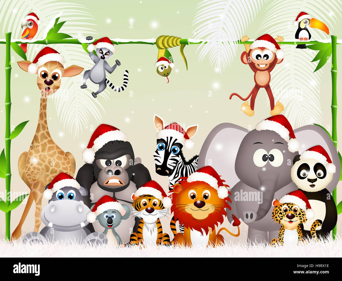Animali selvatici a Natale Foto Stock