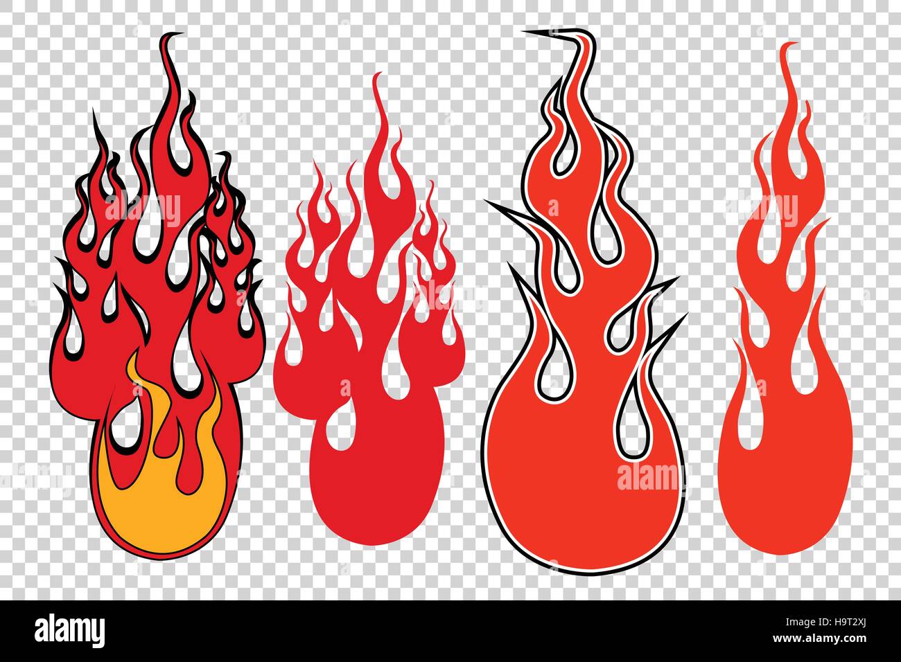 Il fuoco di fiamma background per simulare la trasparenza, la pop art retrò illustrazione vettoriale Illustrazione Vettoriale