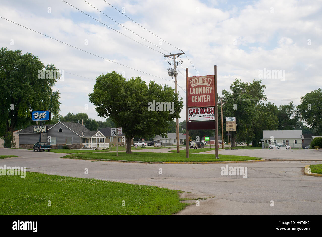 Sud Locust Street, Glenwood, Mills County, Iowa, USA. Foto Stock