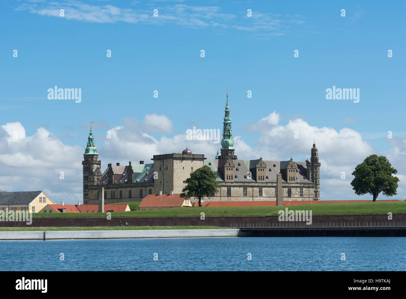 Il Castello di Kronborg e fortezza a Elsinore, Danimarca Foto Stock
