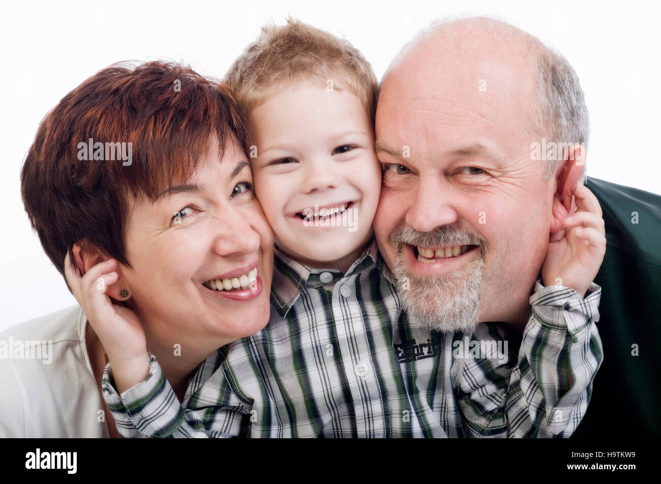 Nonni con il nipote Foto Stock