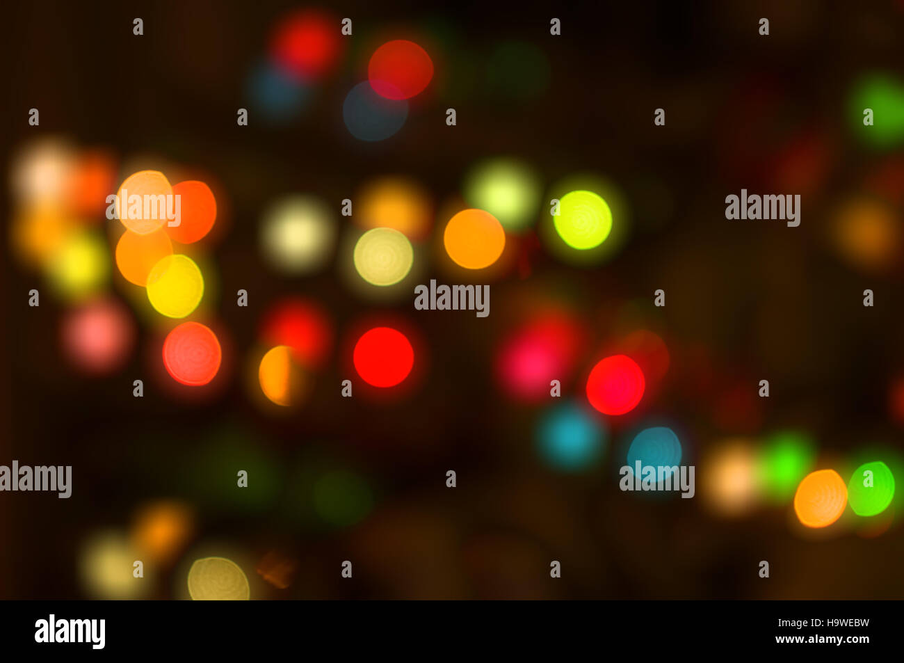 Abstract luci circolare sfumata bokeh sfondo per le vacanze di Natale Luce Foto Stock