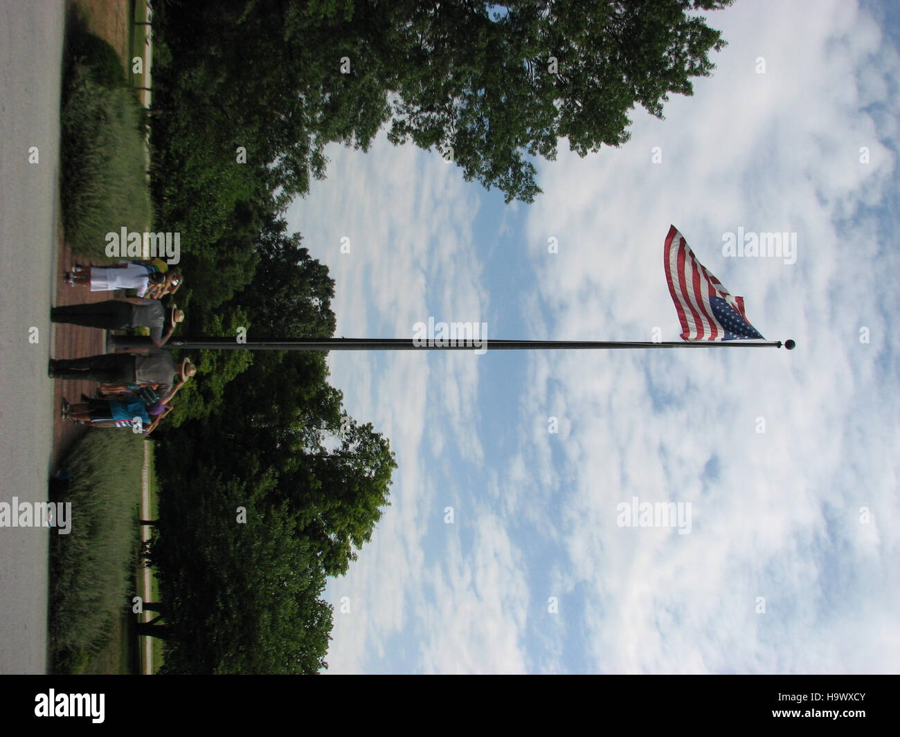 Il Valley Forge National Park onora la resilienza e il sacrificio dei soldati americani durante la Guerra d'indipendenza americana, con monumenti e marcatori storici che commemorano i momenti cruciali dell'indipendenza americana. Foto Stock