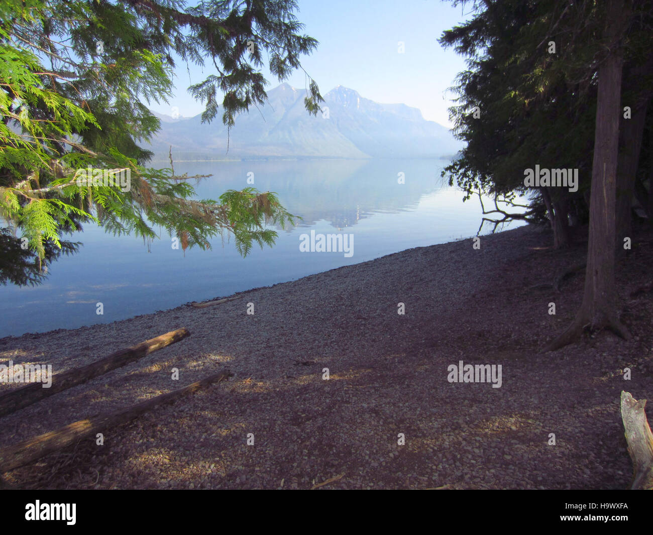 7644796766 glaciernps Lago McDonald, 10 miglia (estrazione Jackson Bay) - 6 Foto Stock