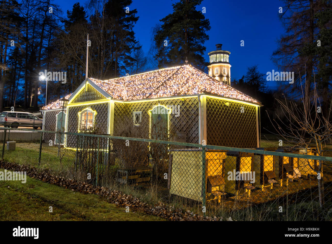 Linköping apicoltori cottage durante il periodo di Natale a Linköping, Svezia Foto Stock
