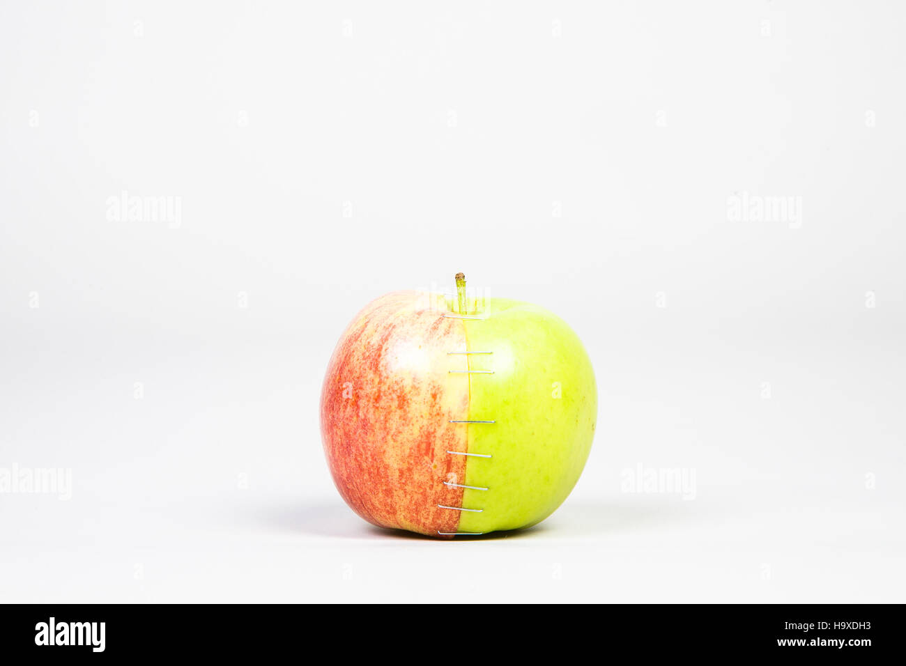 Frankenfruit - la Braeburn e la Granny Smith Foto Stock