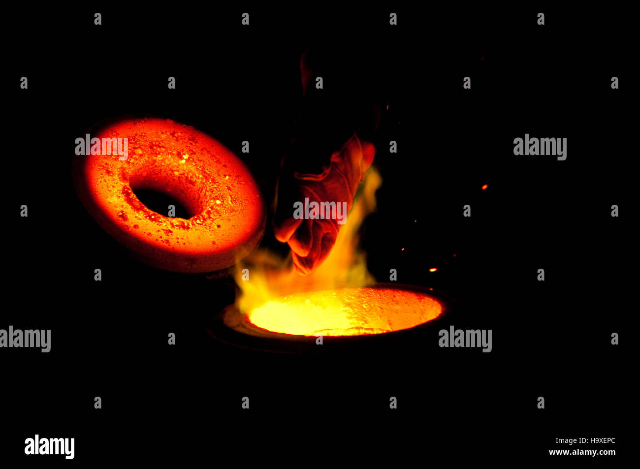 Fusione in bronzo Foto Stock