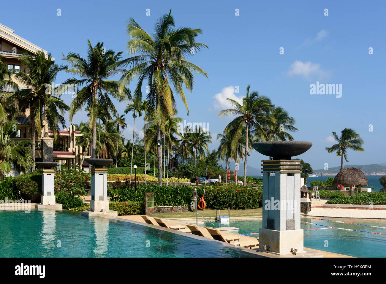 Piscina, Club Med a Baia di Sanya, Hainan Island, Cina Foto Stock