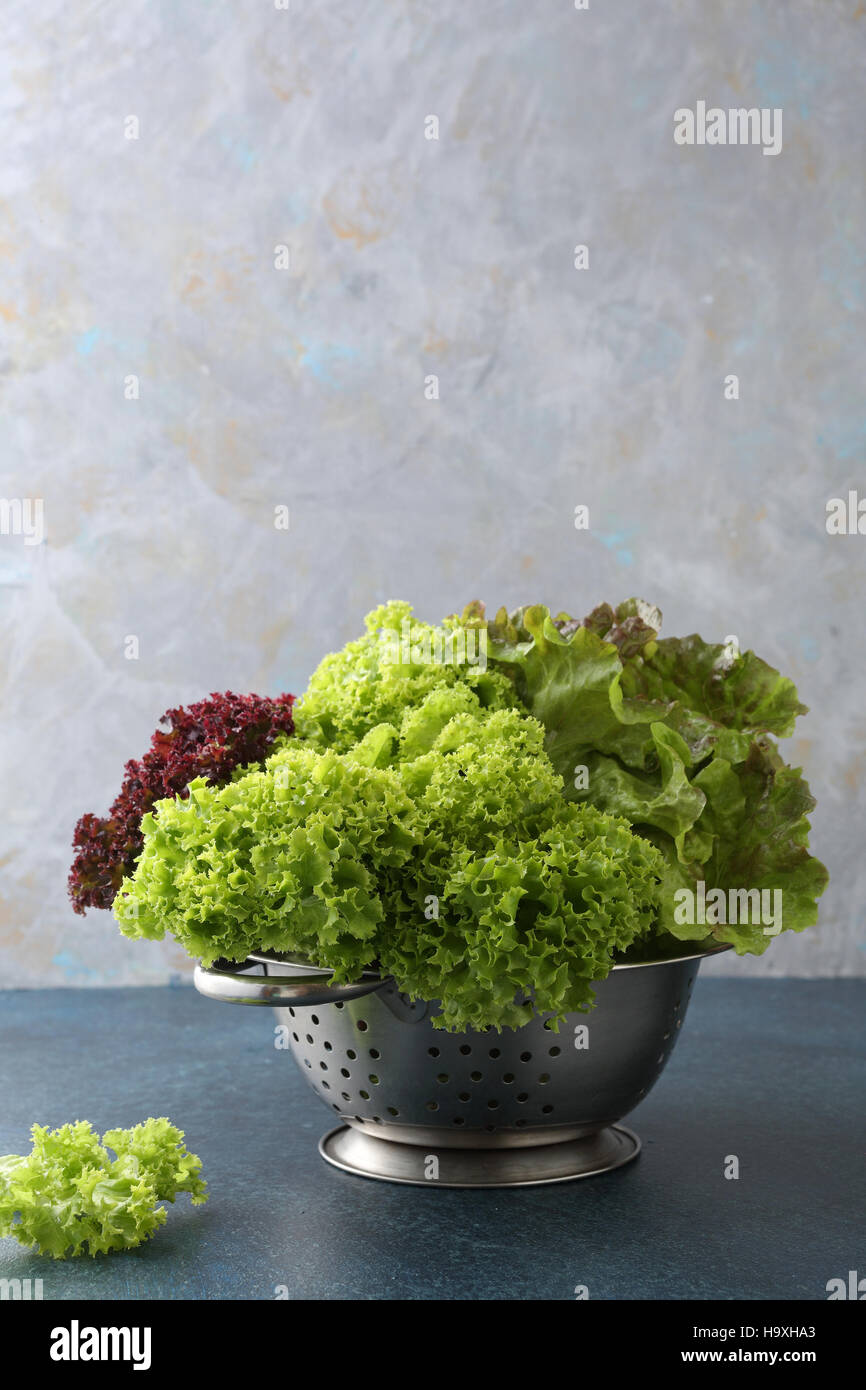 Fresca e insalata verde , cibo closeup Foto Stock