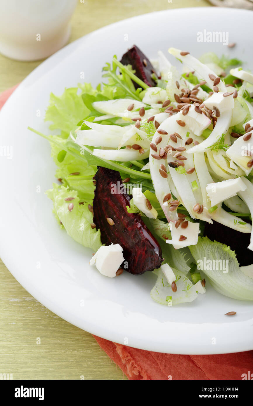 Inverno con insalata di finocchio, cibo closeup Foto Stock