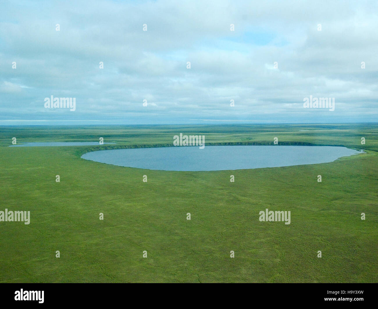 Il Bering Land Bridge, un collegamento cruciale tra Asia e Nord America, ha svolto un ruolo significativo nella migrazione delle specie e delle popolazioni umane. Foto Stock