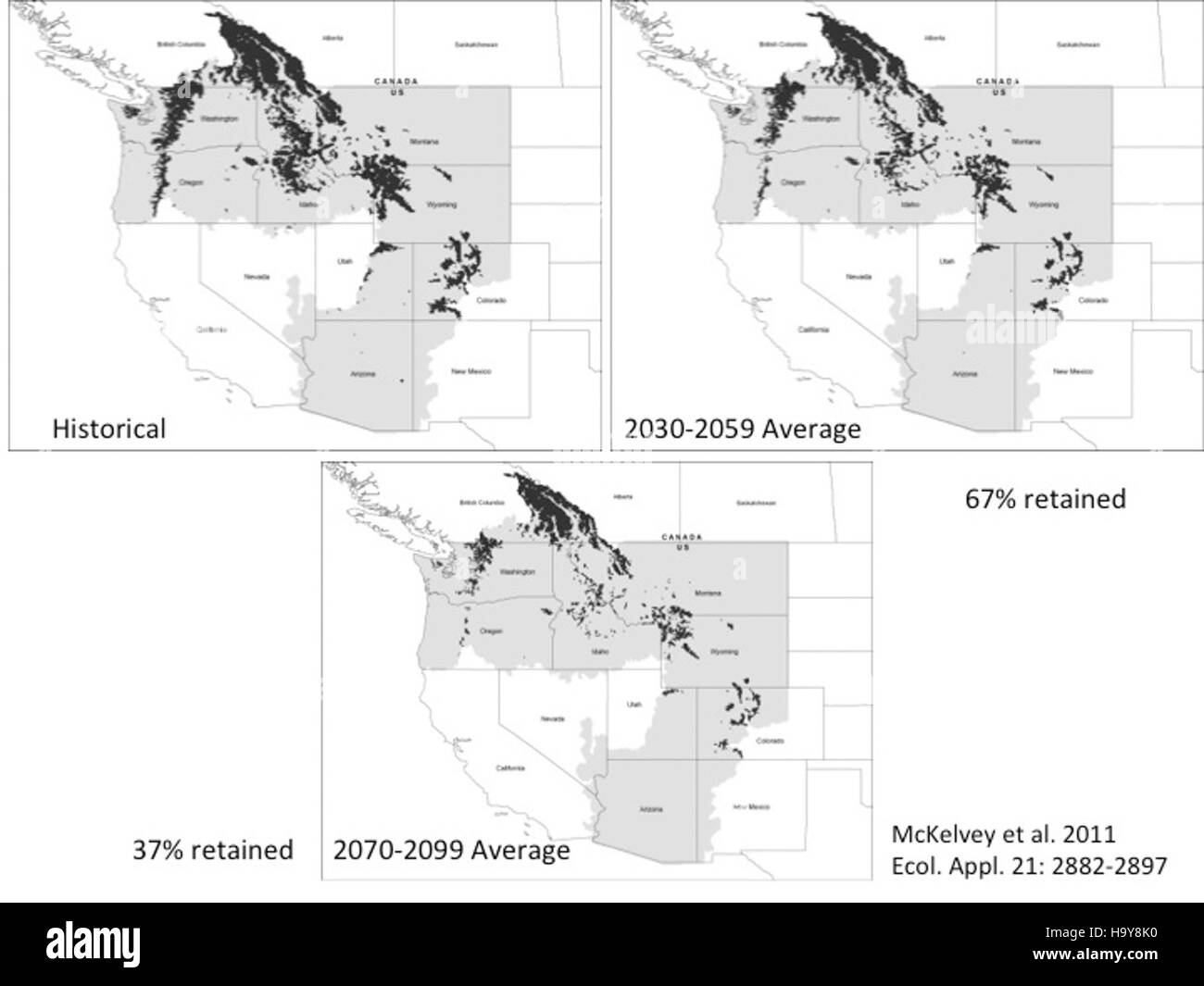 Questo grafico dell'USDA descrive gli impatti del cambiamento climatico, concentrandosi sui cambiamenti negli ecosistemi, nei modelli meteorologici e nell'ambiente. Mira a sensibilizzare sulla necessità di strategie adattative per mitigare gli effetti del cambiamento climatico. Foto Stock
