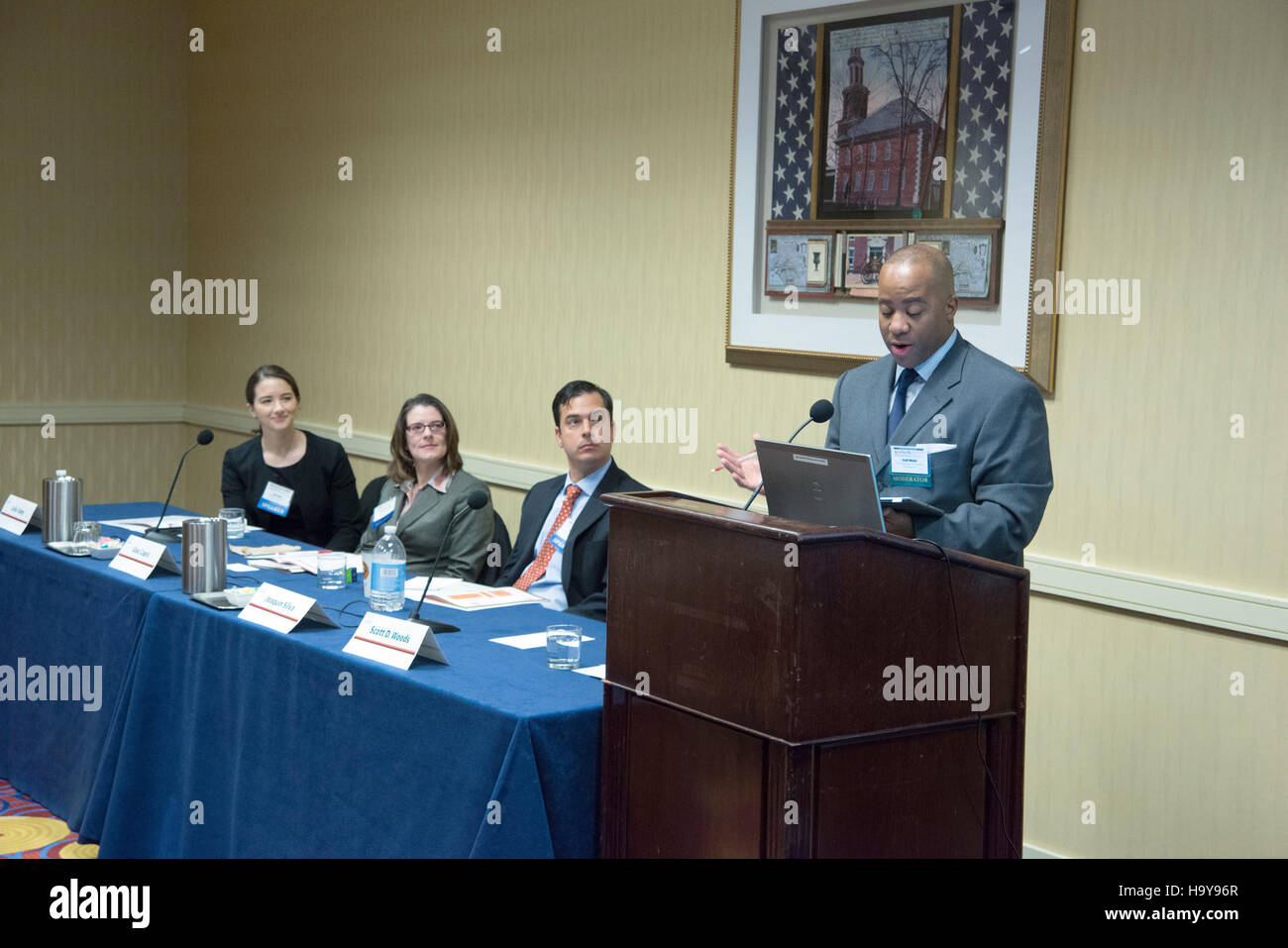 Il World Agricultural Outlook Forum 2014 esamina il futuro dell'agricoltura statunitense, concentrandosi sui cambiamenti demografici, sull'innovazione e sull'economia agricola. Foto Stock