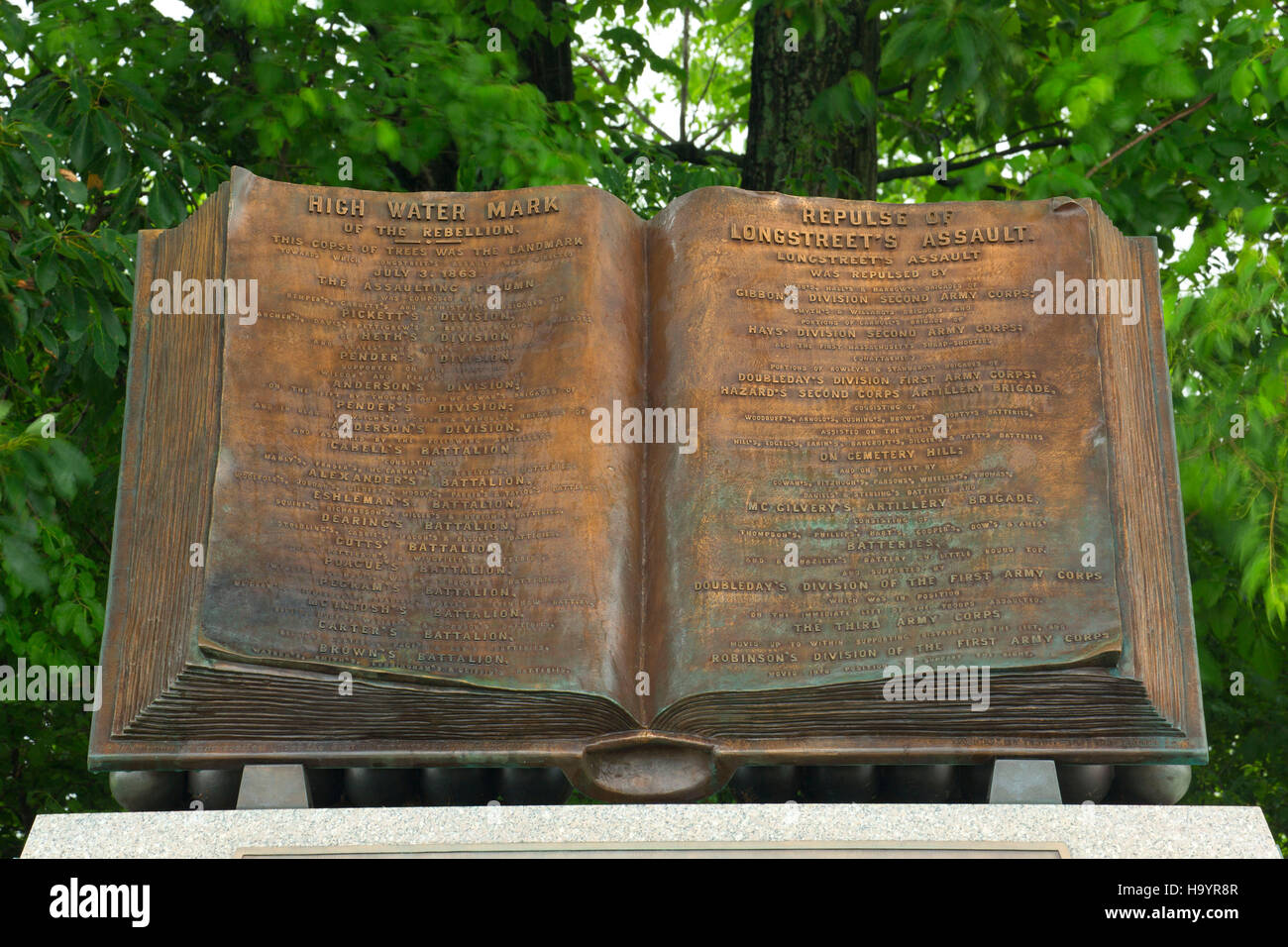 High Water Mark monumento, Gettysburg National Military Park, Pennsylvania Foto Stock