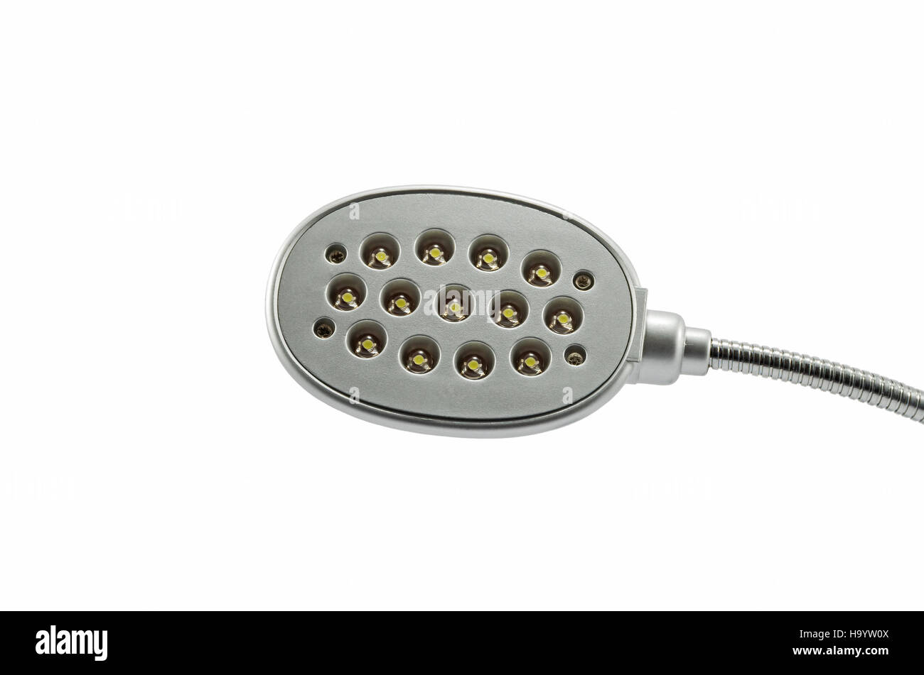 Design lampada da scrivania a LED con connessione USB su sfondo bianco Foto Stock