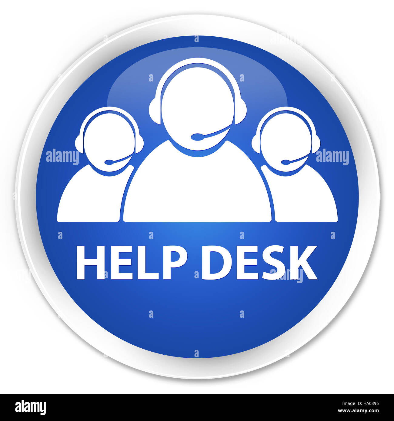 Help desk (customer care team icona) isolati su blu premium pulsante rotondo illustrazione astratta Foto Stock